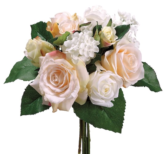 Peach &#x26; Cream Rose &#x26; Hydrangea Bouquet